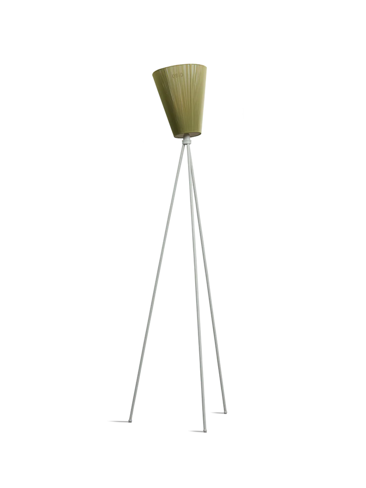 Oslo Wood gulvlampe lysegrå med skjerm