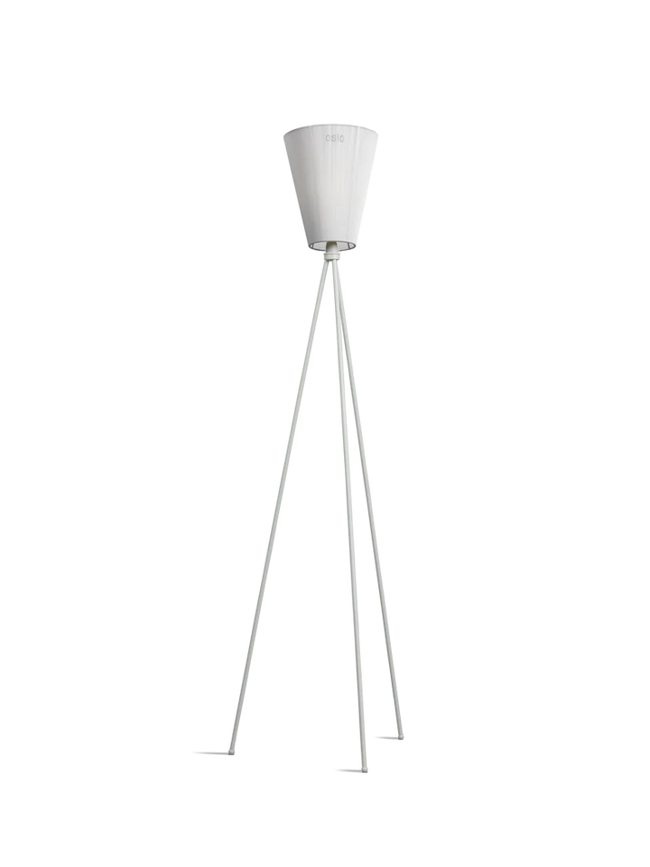 Oslo Wood gulvlampe lysegrå med skjerm