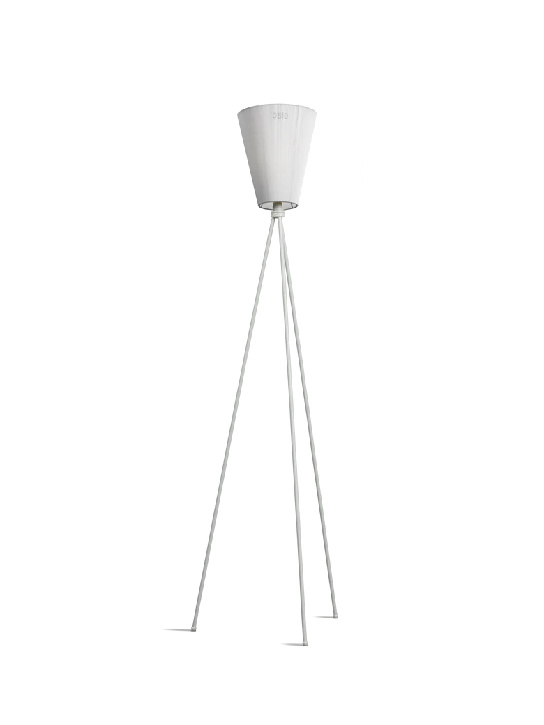 Oslo Wood gulvlampe lysegrå med skjerm