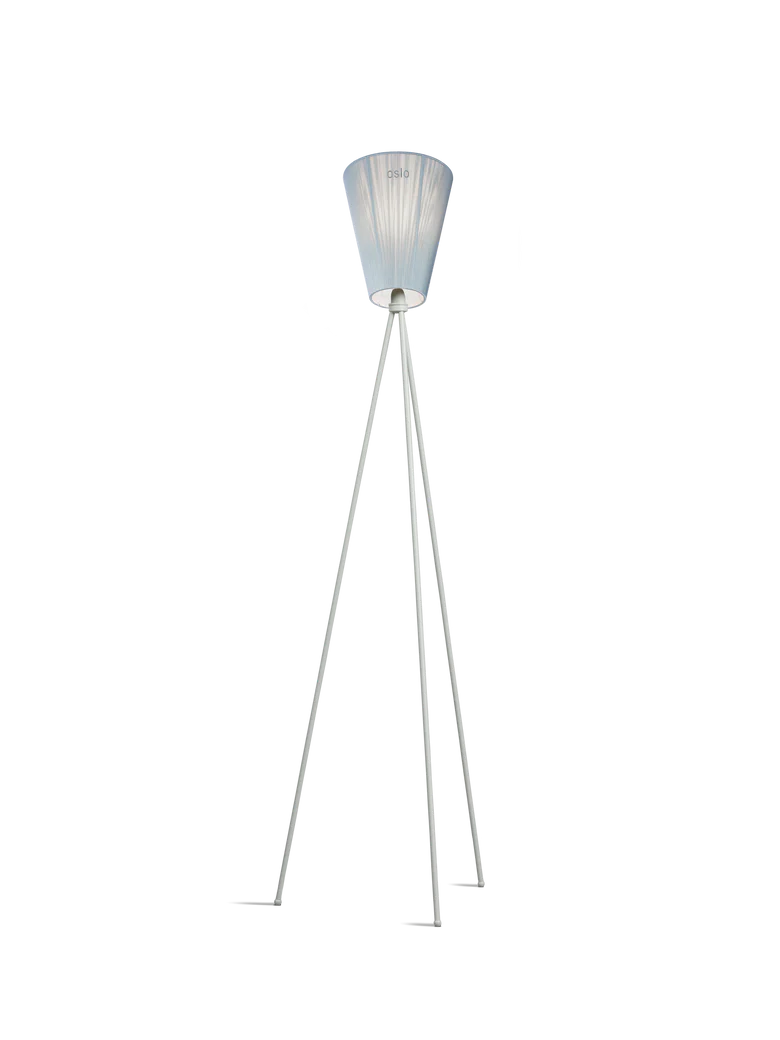 Oslo Wood gulvlampe lysegrå med skjerm