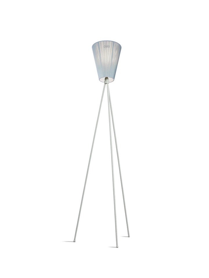 Oslo Wood gulvlampe lysegrå med skjerm