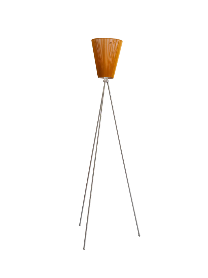 Oslo Wood gulvlampe stål med skjerm