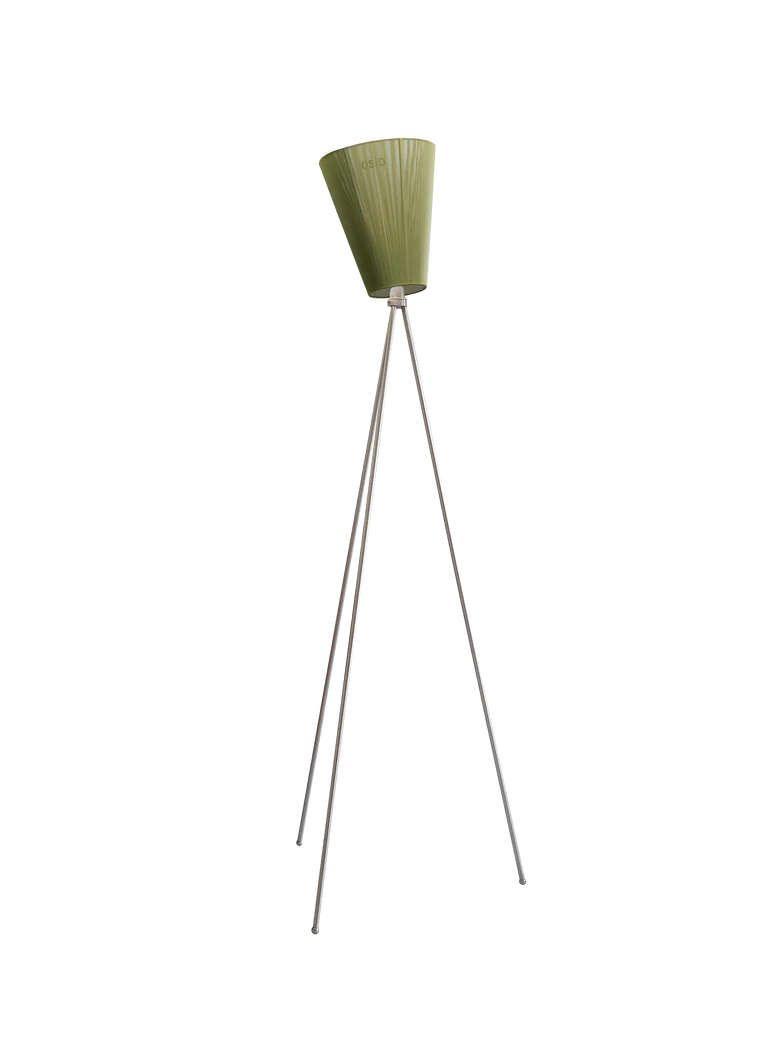 Oslo Wood gulvlampe stål med skjerm