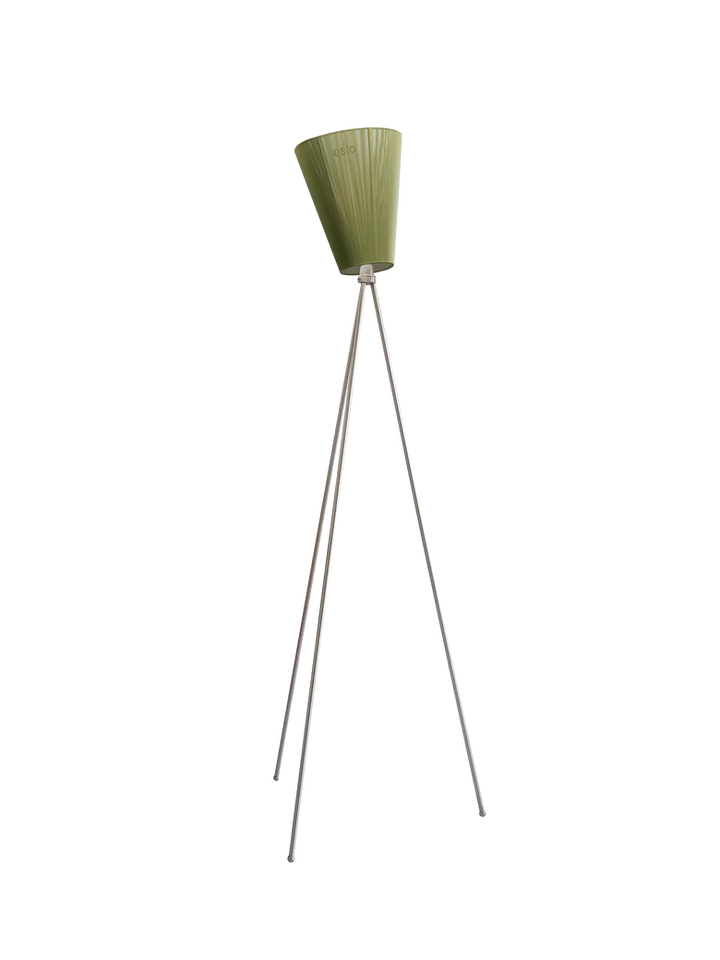 Oslo Wood gulvlampe stål med skjerm
