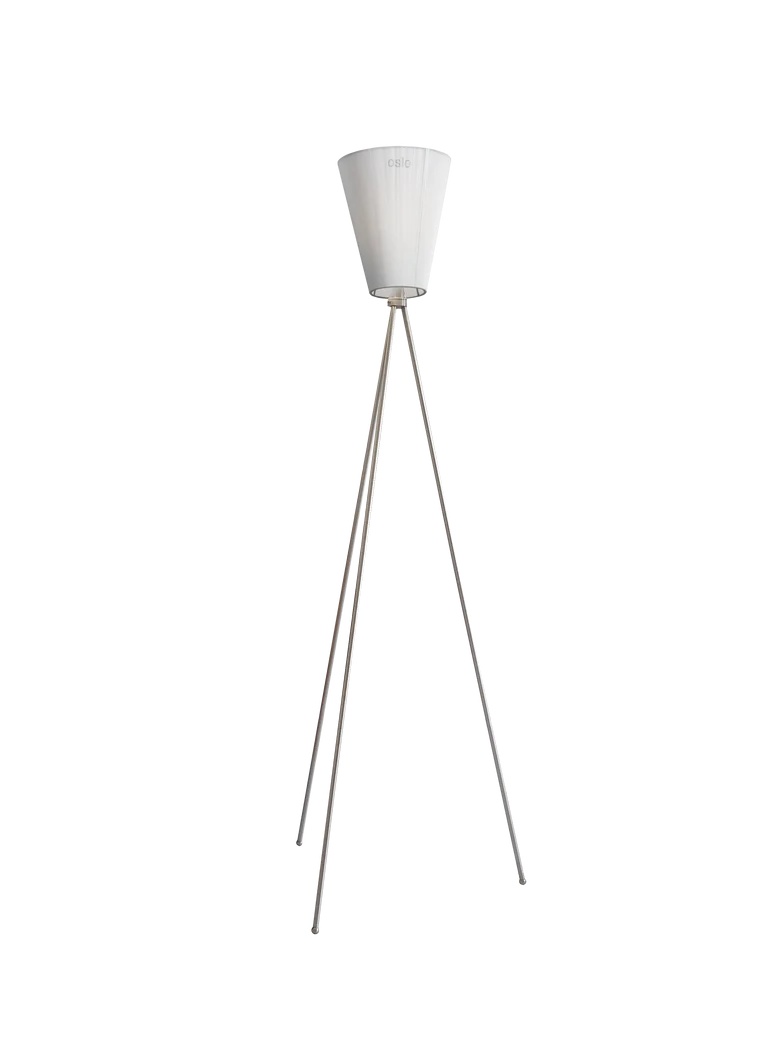 Oslo Wood gulvlampe stål med skjerm