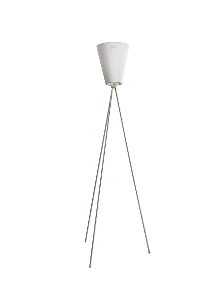 Oslo Wood gulvlampe stål med skjerm