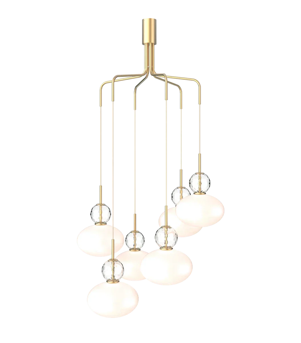 Nuura Rizzatto cluster 6 taklampe Hvit/messing