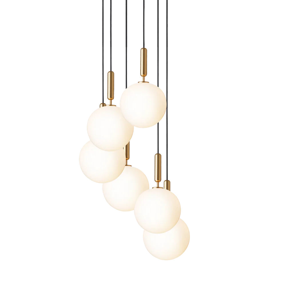 Miira 6 large taklampe - 6 lys klynge
