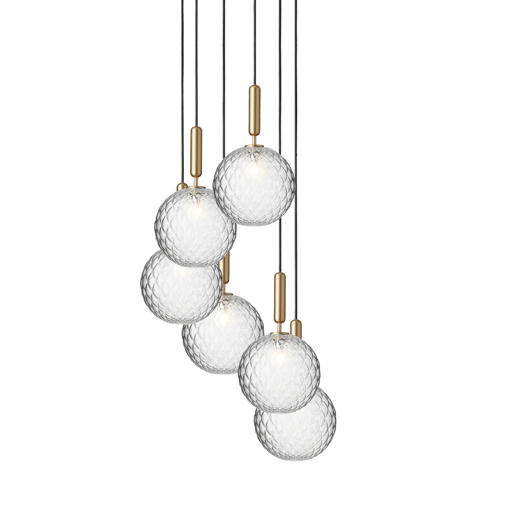Miira 6 large taklampe - 6 lys klynge