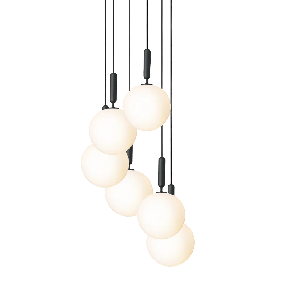 Miira 6 large taklampe - 6 lys klynge