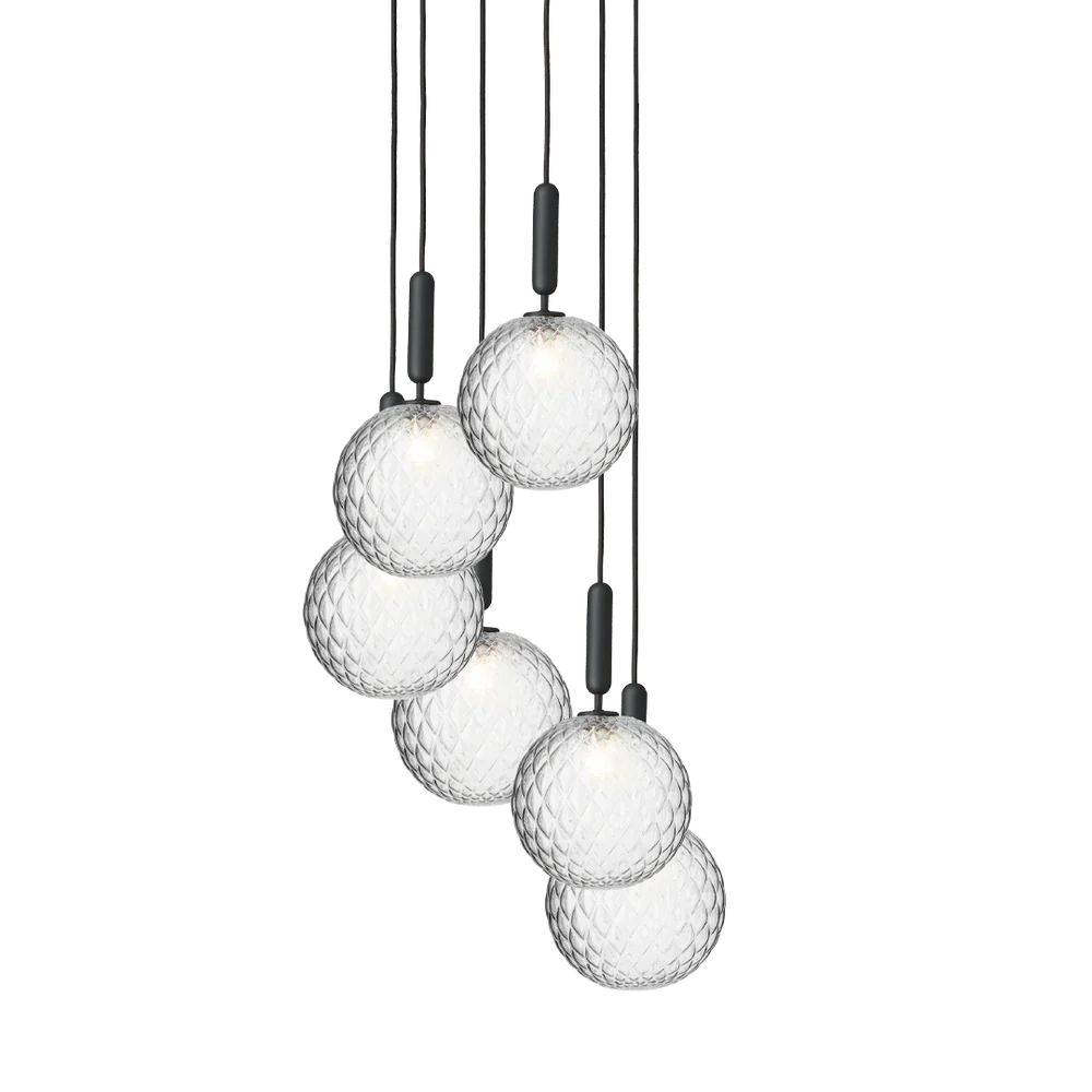 Miira 6 large taklampe - 6 lys klynge
