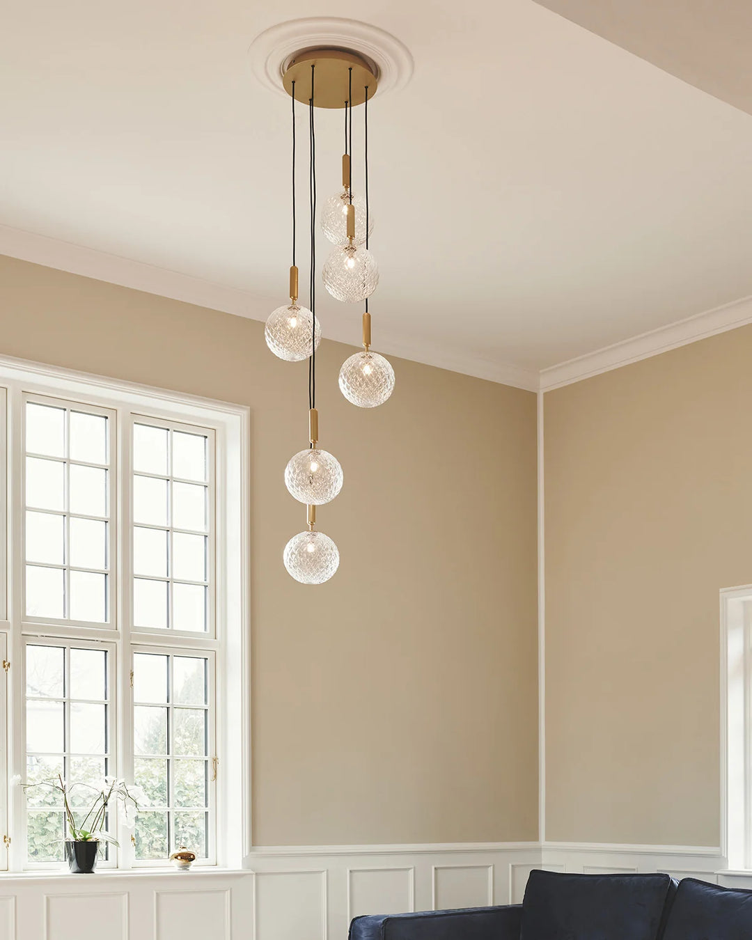 Miira 6 large taklampe - 6 lys klynge
