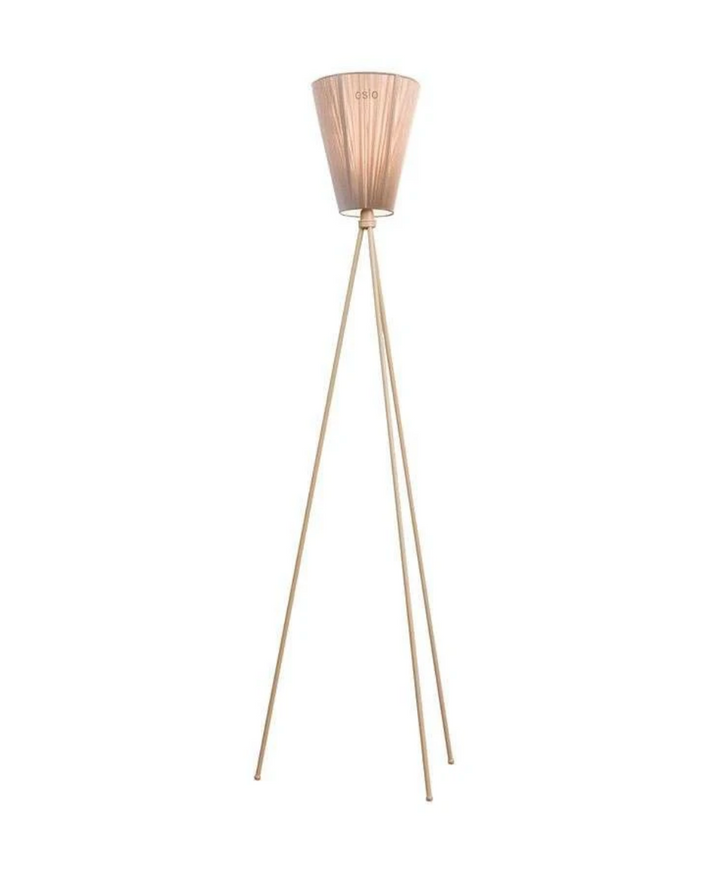 Oslo Wood gulvlampe beige med skjerm