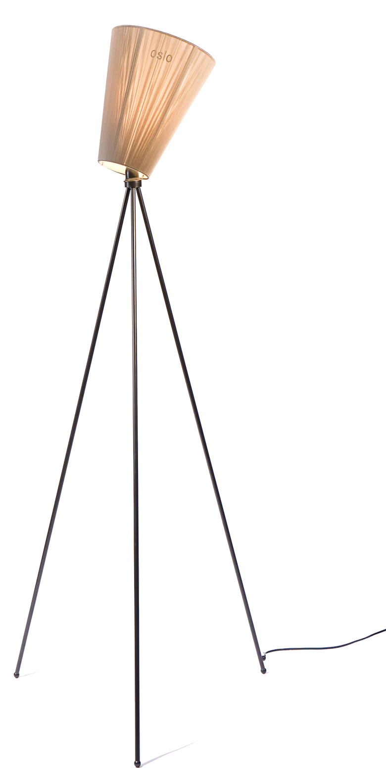 Oslo Wood gulvlampe svart med skjerm