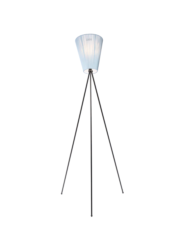 Oslo Wood gulvlampe svart med skjerm