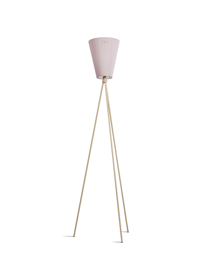 Oslo Wood gulvlampe Jubileums utgave - Muted Pink skjerm