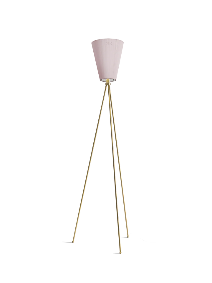 Oslo Wood gulvlampe Jubileums utgave - Muted Pink skjerm