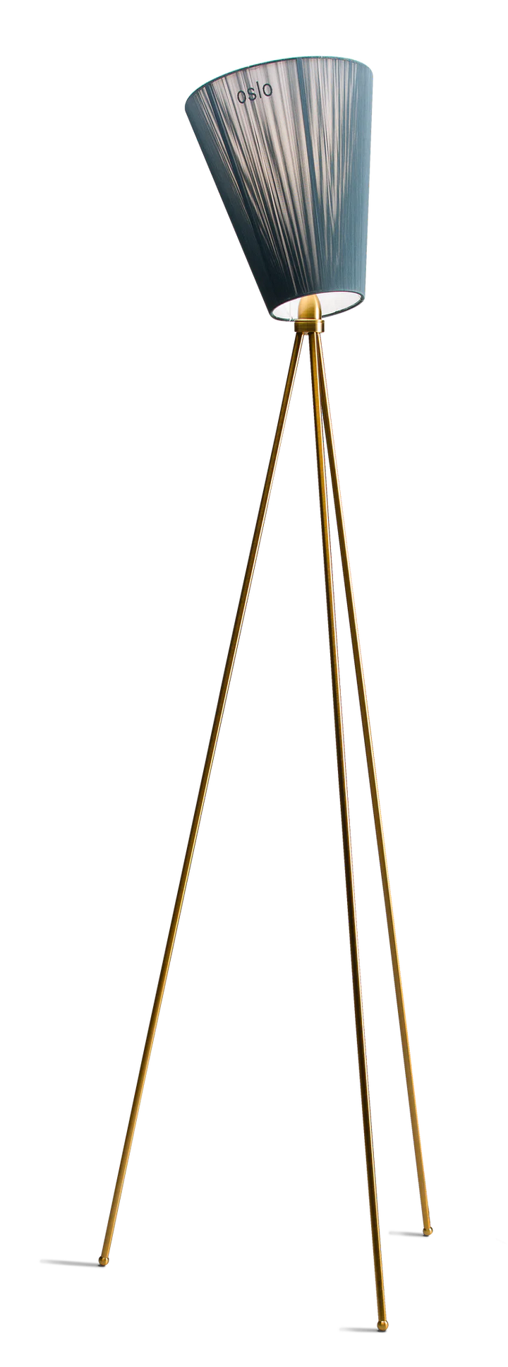 Oslo Wood gulvlampe gull med skjerm