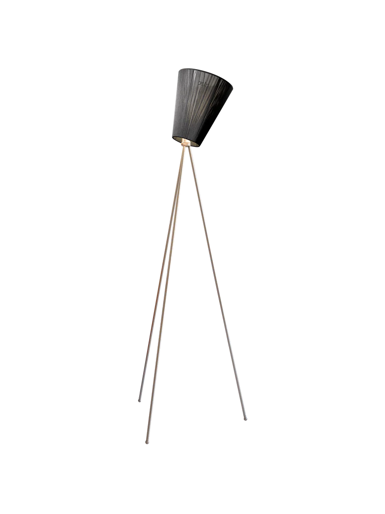 Oslo Wood gulvlampe stål med skjerm