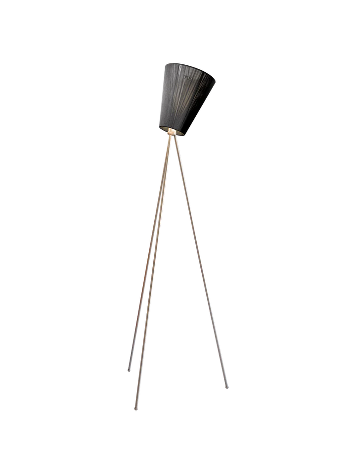 Oslo Wood gulvlampe stål med skjerm
