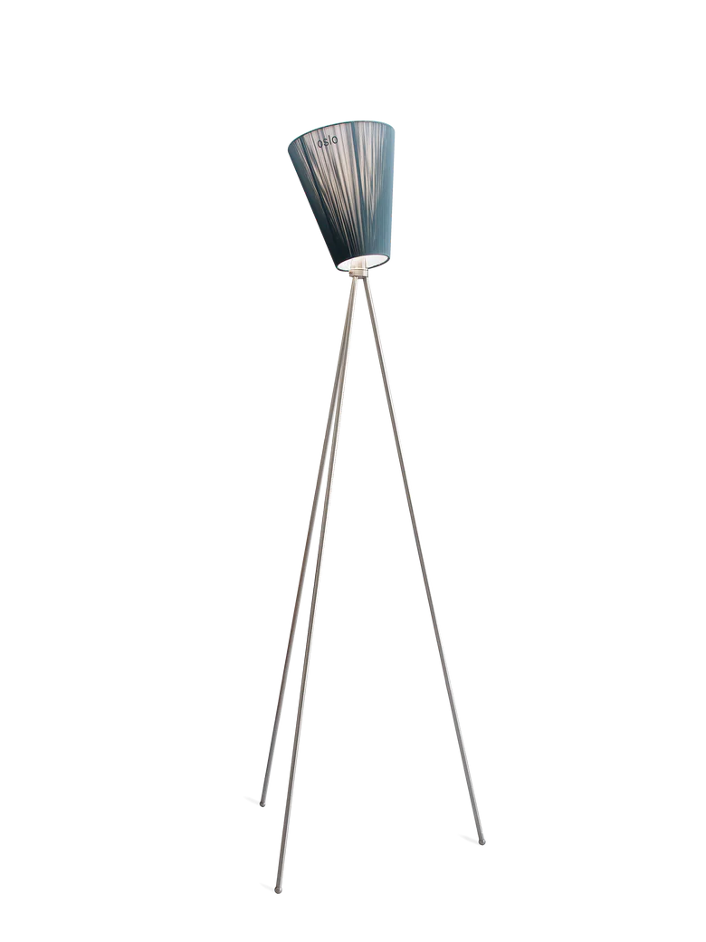 Oslo Wood gulvlampe stål med skjerm