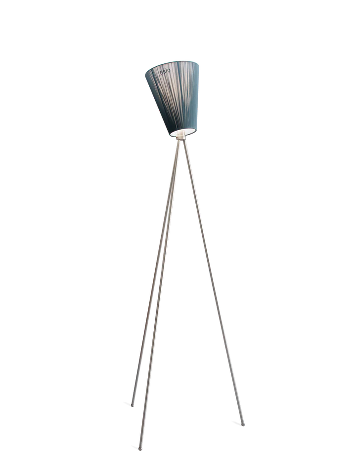 Oslo Wood gulvlampe stål med skjerm