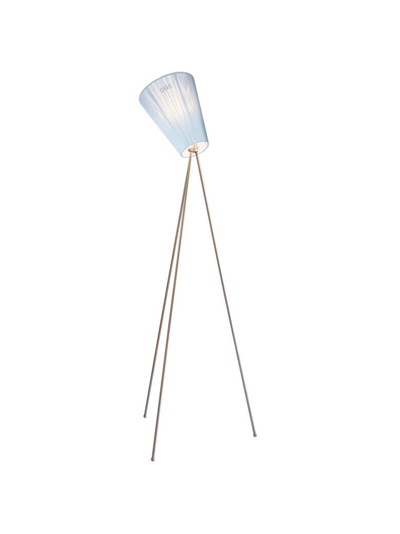 Oslo Wood gulvlampe stål med skjerm