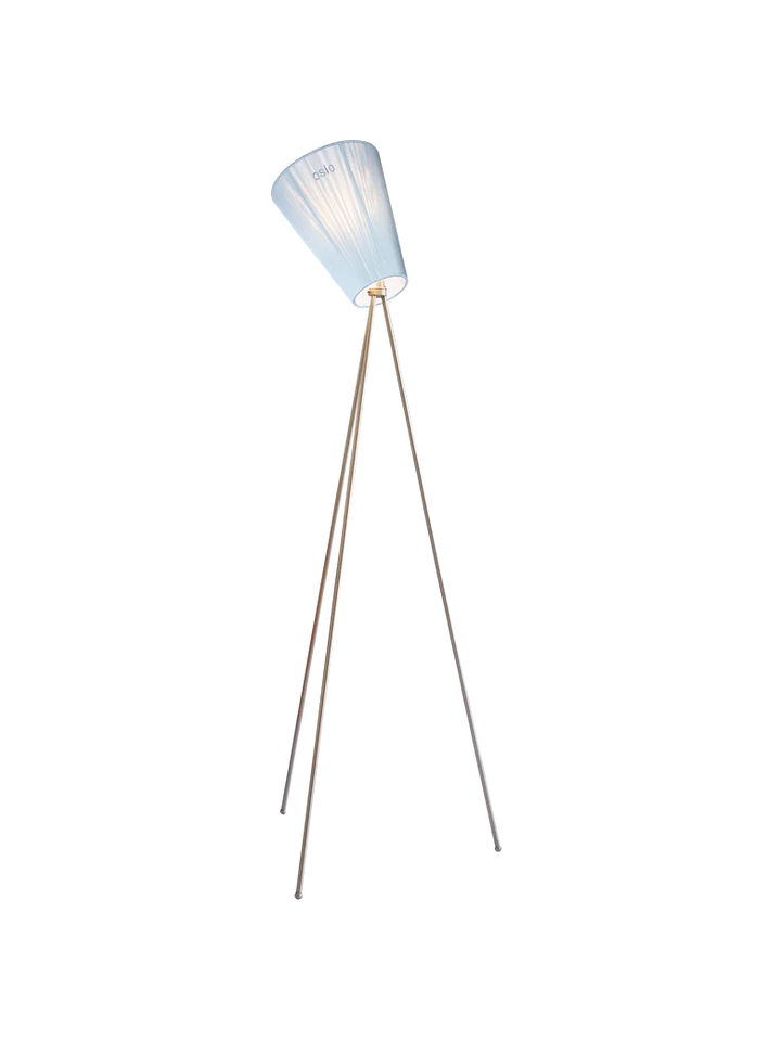 Oslo Wood gulvlampe stål med skjerm