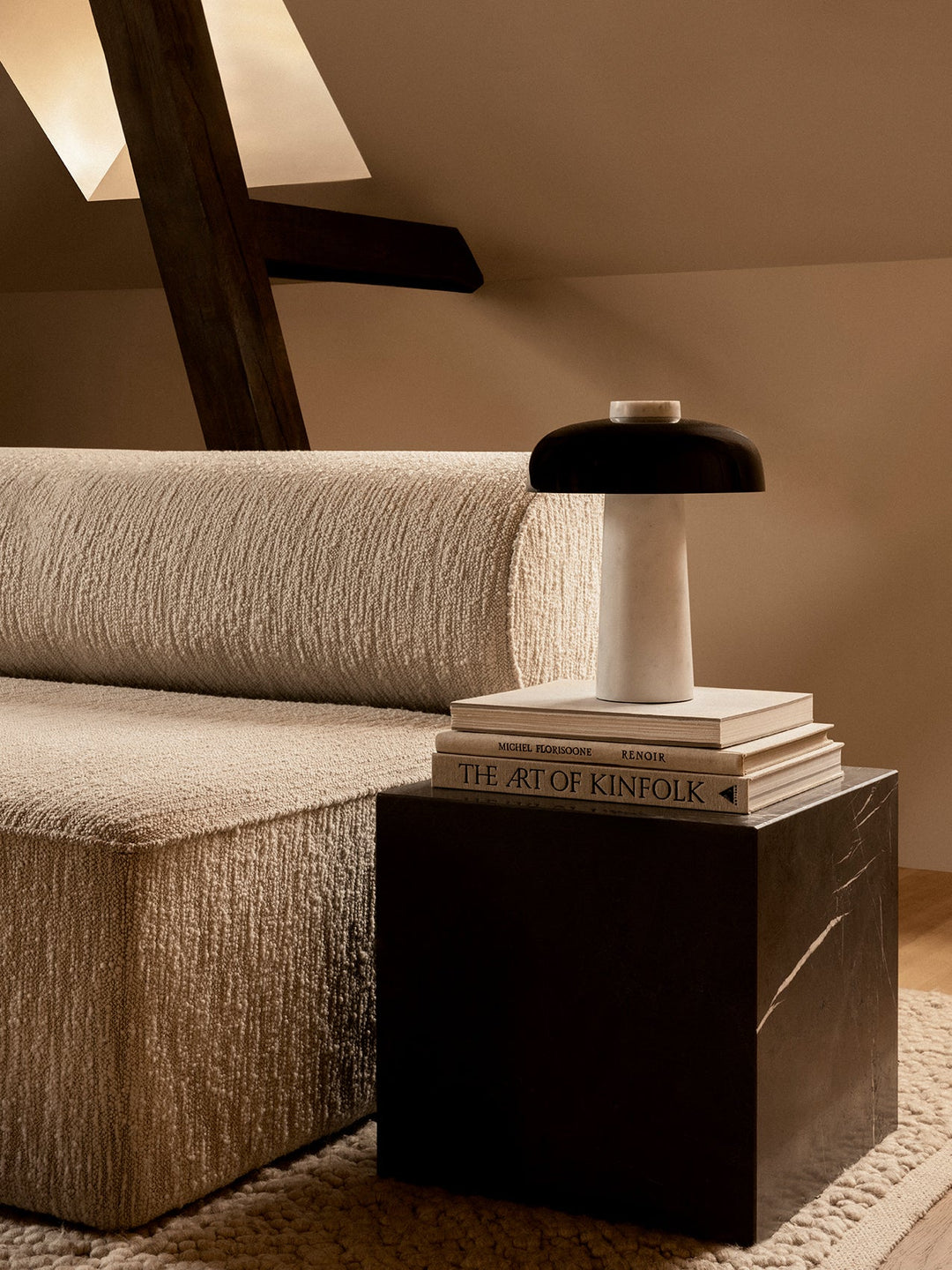 Reverse bordlampe, marmor