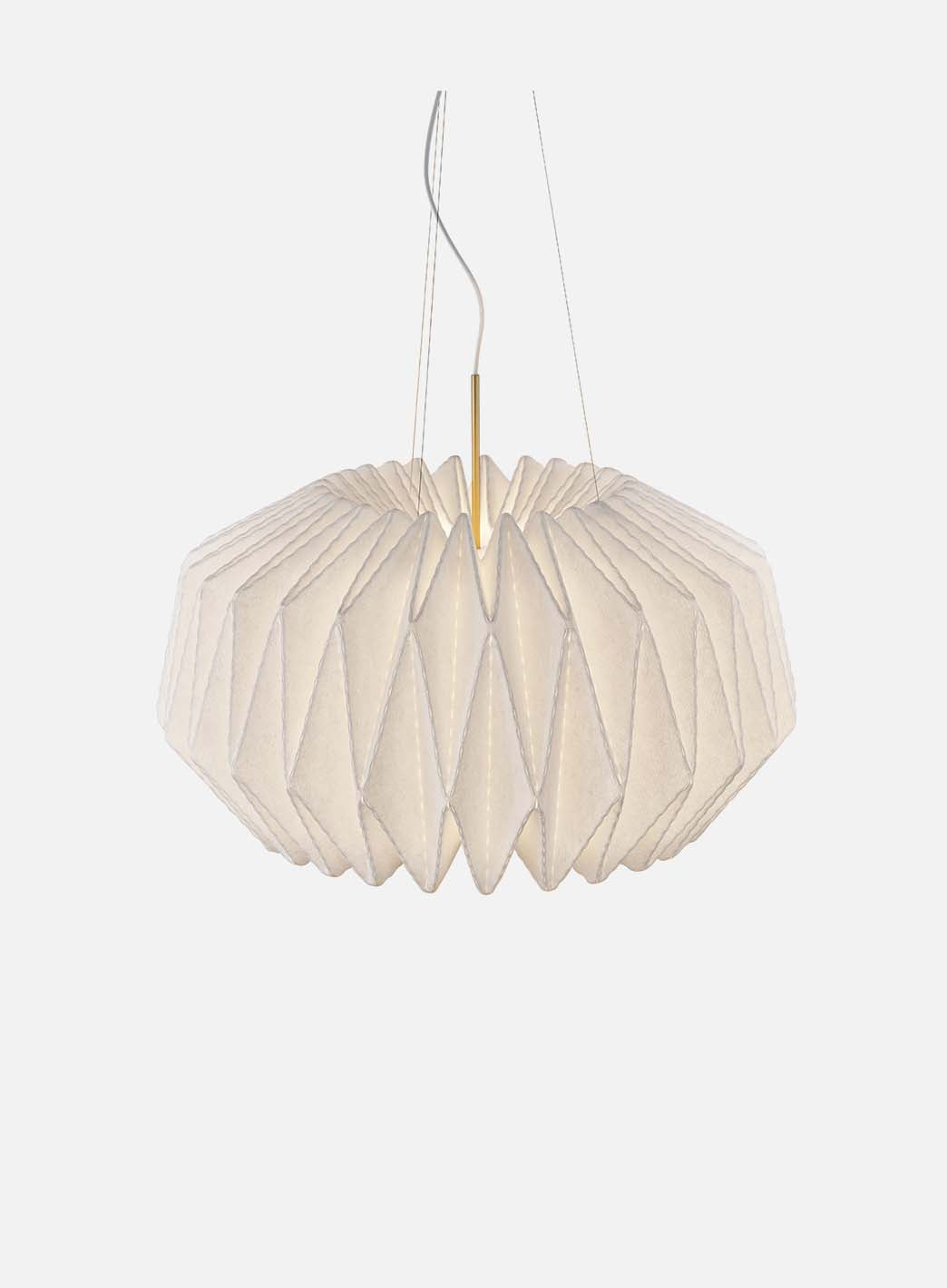 Softly pleated medium taklampe Ø94