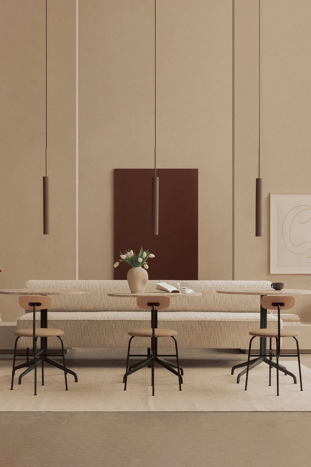 Tubulaire rail 5-lys - 130cm bronse