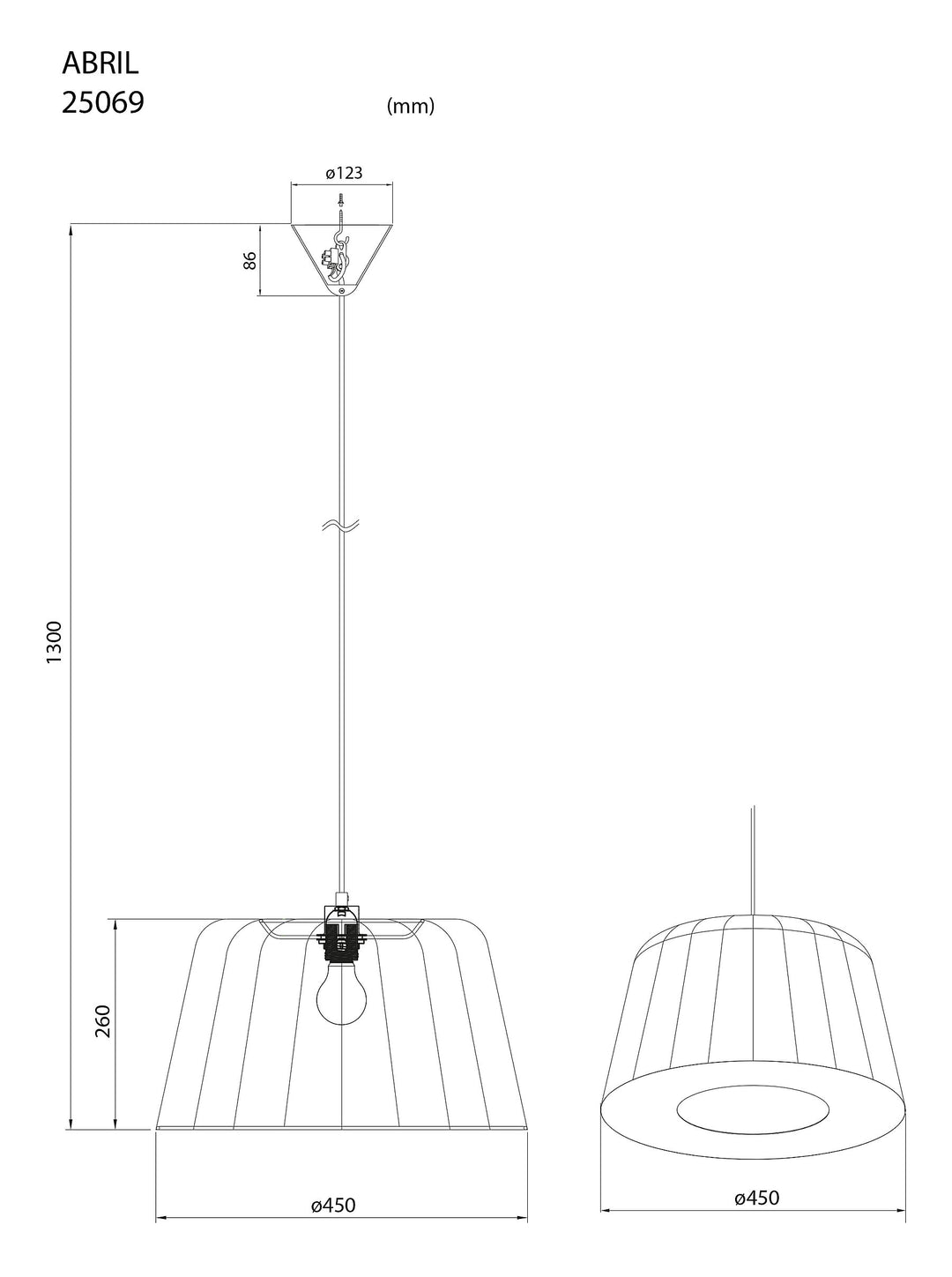 Abril takpendel 45 cm