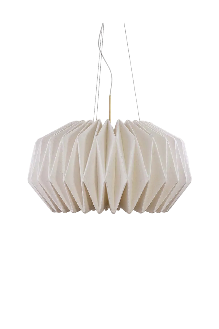 Softly pleated medium taklampe Ø94