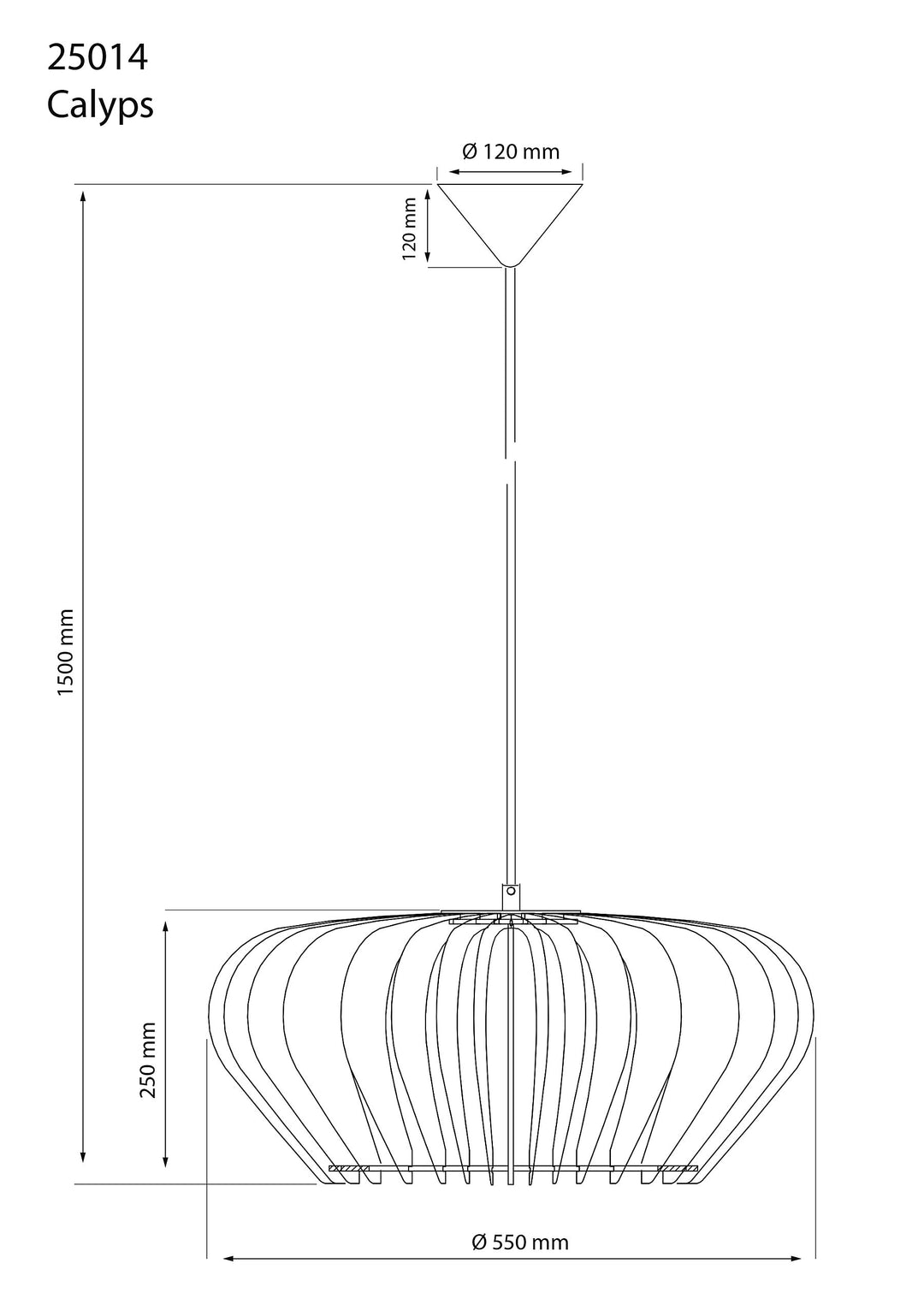 Calyps takpendel 55 cm