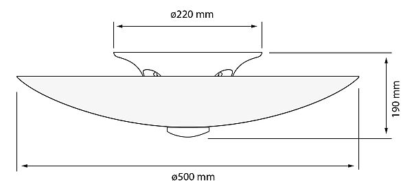 Cyklon taklampe 50 cm - Hvit