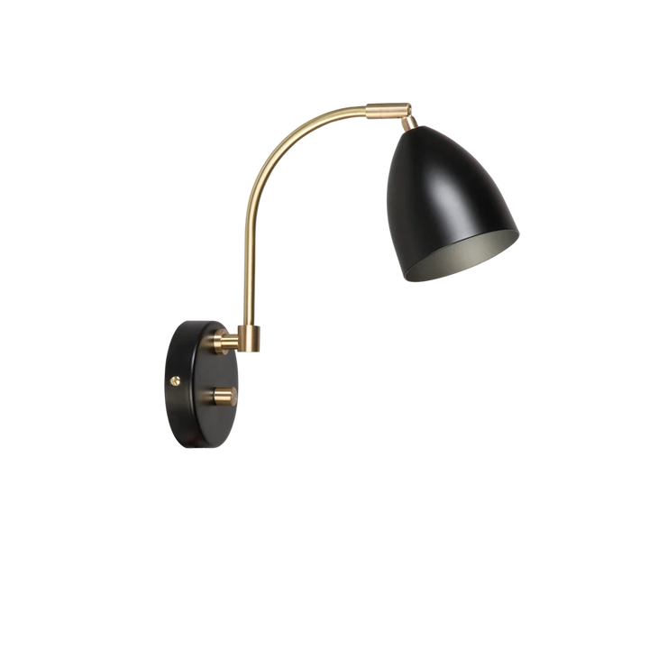 Deluxe vegglampe - m/dimmer og messingdetaljer