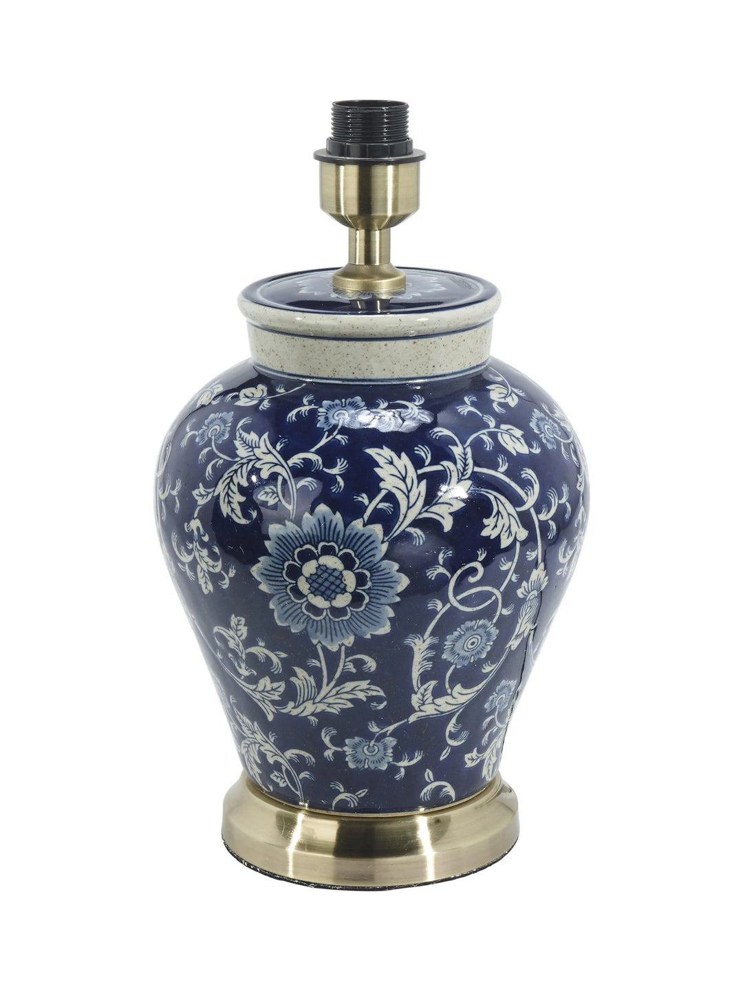 Fang Hong bordlampe - h38 mørk blå blomster