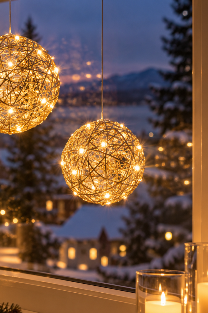 Glitre julekule ø20 - batteridrevet