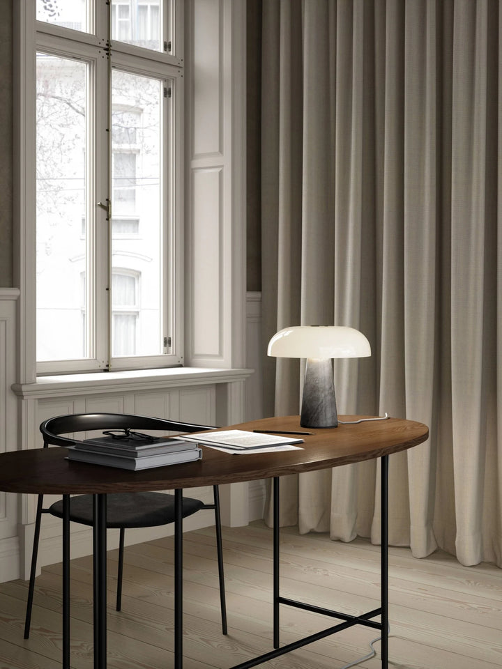 Glossy bordlampe - marmor/glass