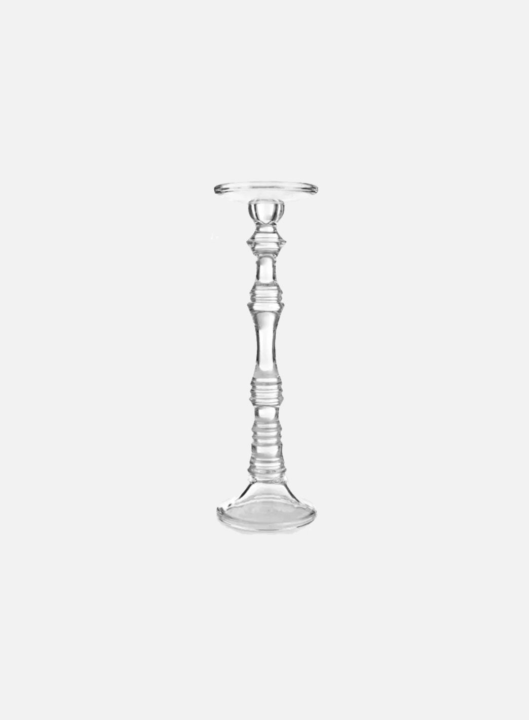 Lysestake kubbelys i glass H42