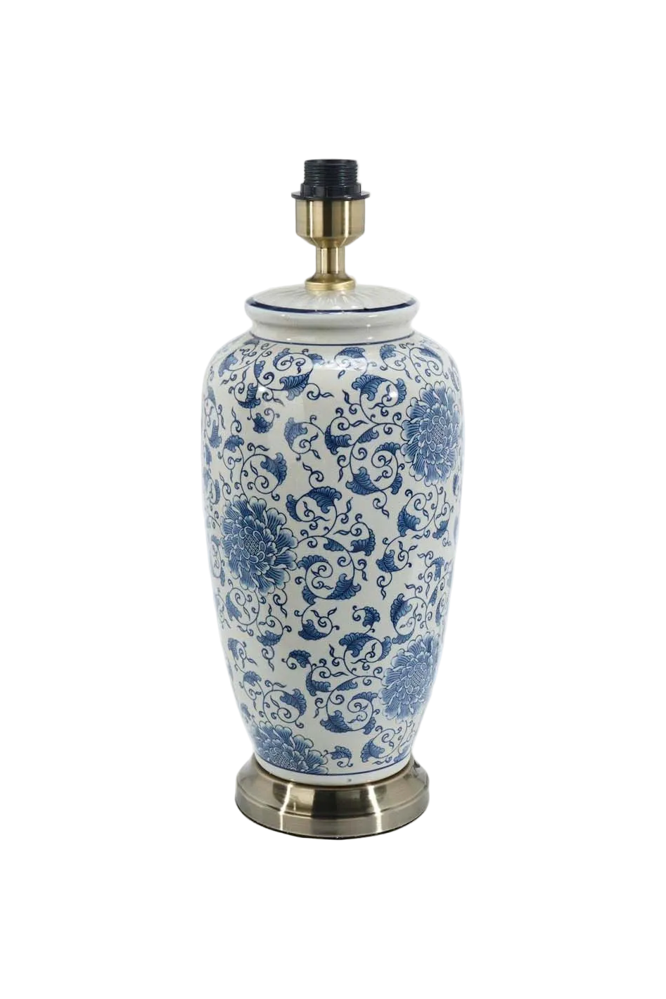 Li jing bordlampe - h49 hvit/blå blomstrete