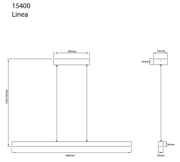 Linea langbordslampe - 100cm - treverk dimbar