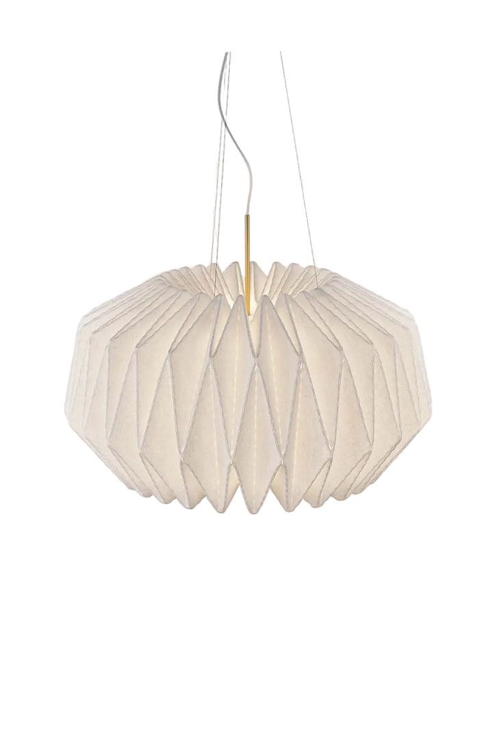 Softly pleated medium taklampe Ø94
