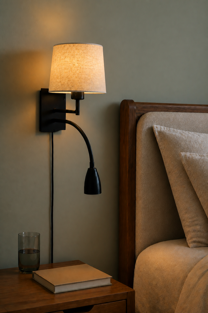 Saga vegglampe med lesearm
