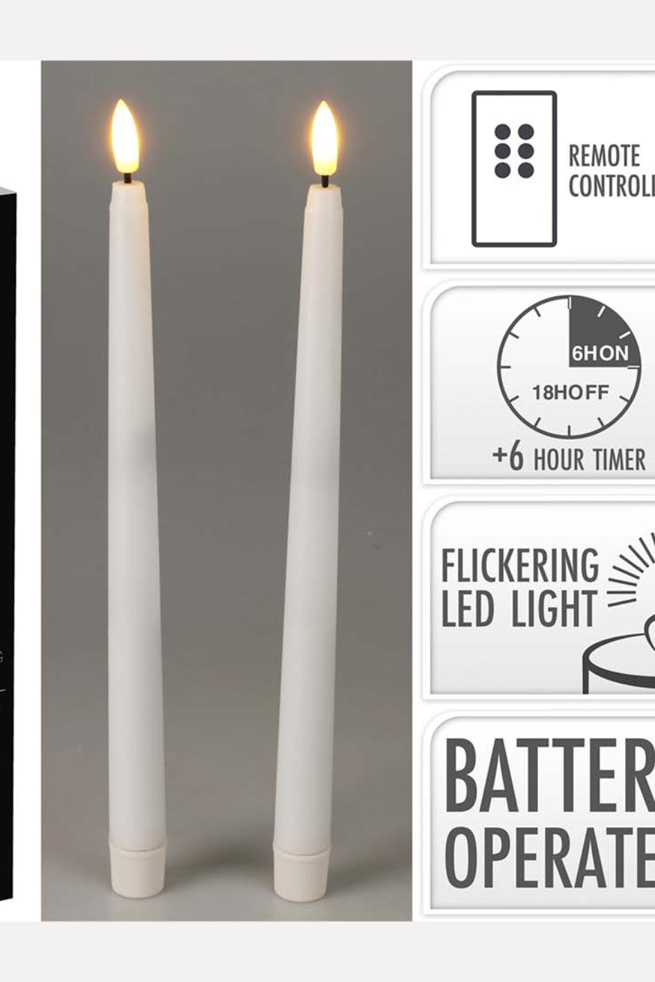 Stemning kronelys 2pk m/fjernkontroll - H27